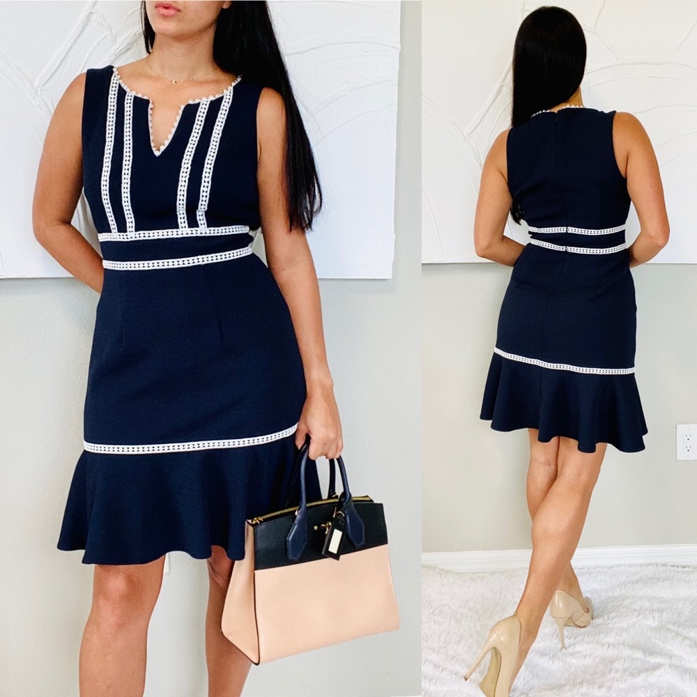 Nanette Lepore Navy Fit & Flare Dress